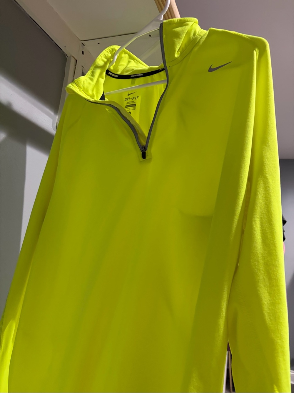 Nike Neon Yellow 1/4 Zip Performance Pullover